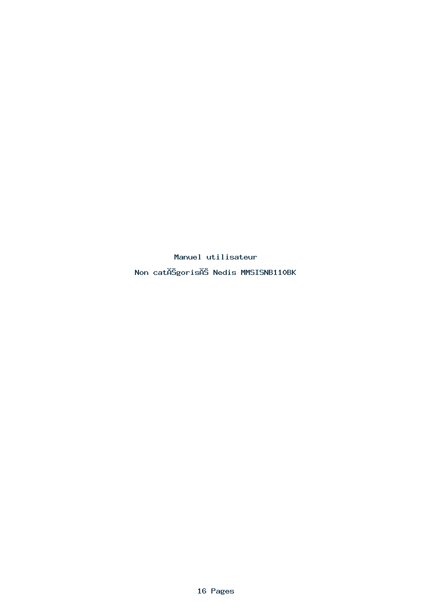 Page 1 de la notice Manuel utilisateur Nedis MMSISNB110BK