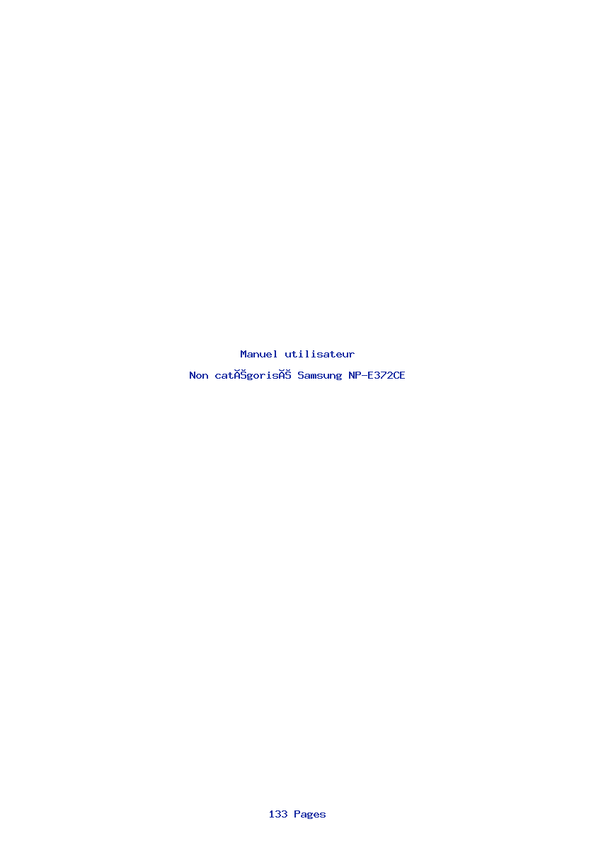 Page 1 de la notice Manuel utilisateur Samsung NP-E372CE