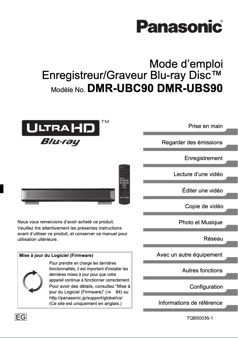 Página 1 del manual Manual de usuario Panasonic DMR-UBS90