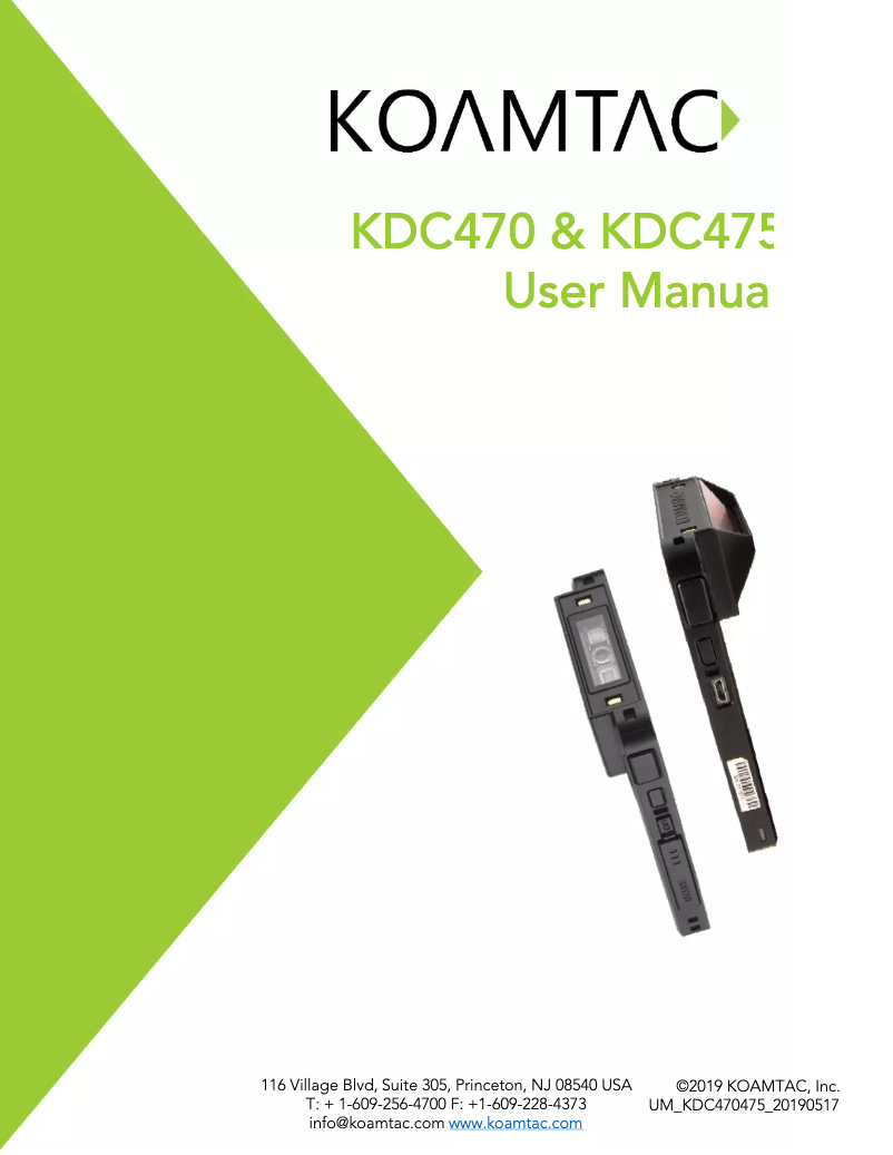 Page 1 de la notice Manuel utilisateur Koamtac KDC475