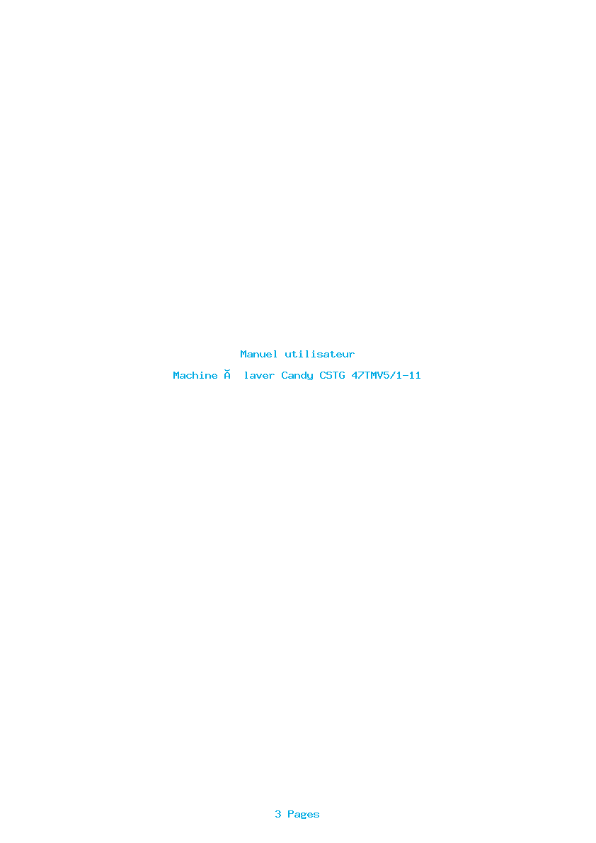 Page 1 de la notice Manuel utilisateur Candy CSTG 47TMV5/1-11