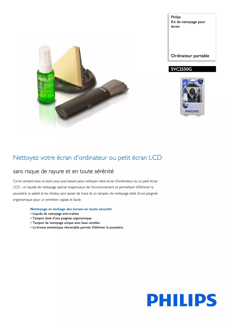 Page n°1 - Fiche technique Philips SVC2550G