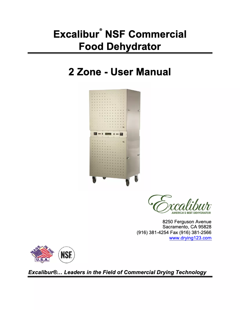 Page 1 of the manual User Manual Excalibur COMM2