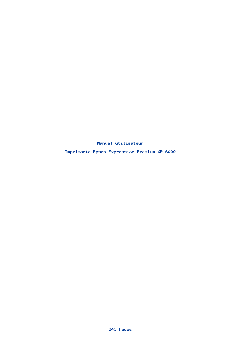 Page 1 de la notice Manuel utilisateur Epson Expression Premium XP-6000