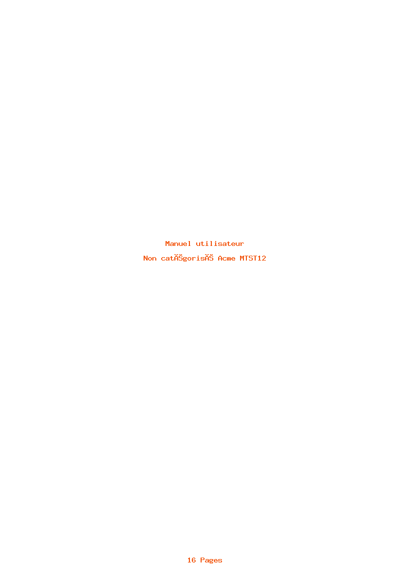 Page 1 de la notice Manuel utilisateur Acme MTST12