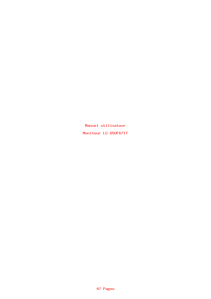 Page 1 de la notice Manuel utilisateur LG 65UF671T