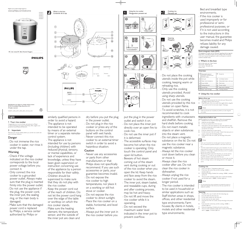 Página 1 del manual Manual de usuario Philips Daily Collection HD3012