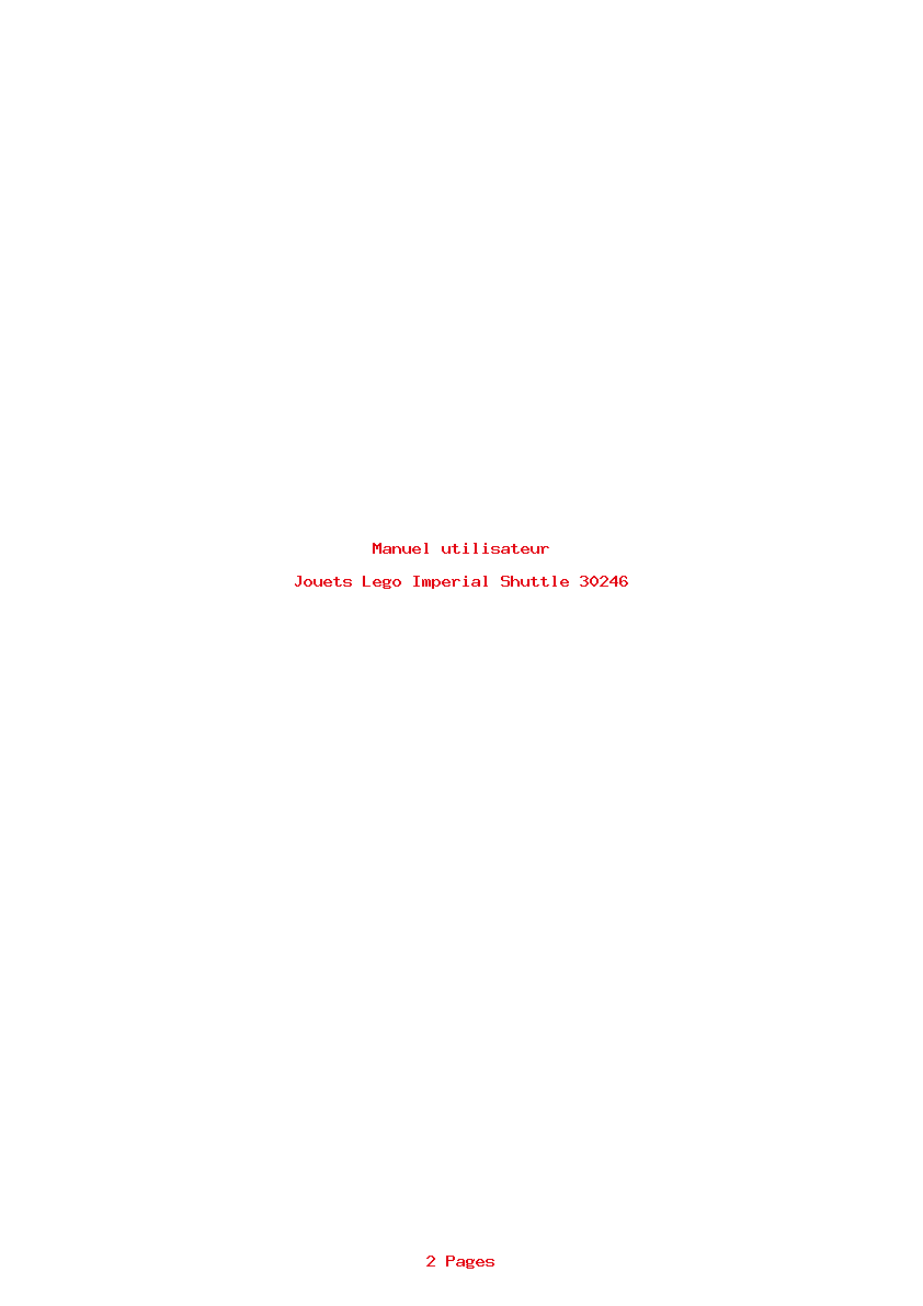 Page 1 de la notice Manuel utilisateur Lego Imperial Shuttle 30246