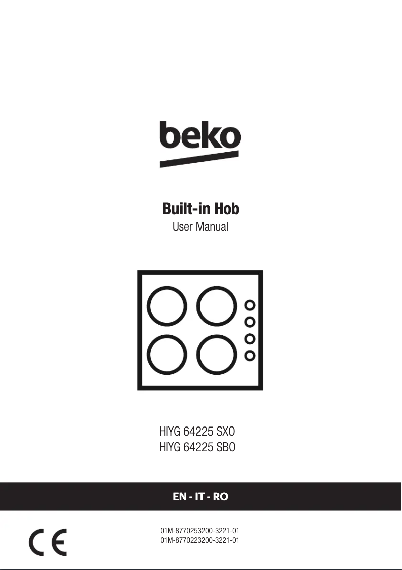 Page 1 de la notice Manuel utilisateur Beko HIYG64225SXO