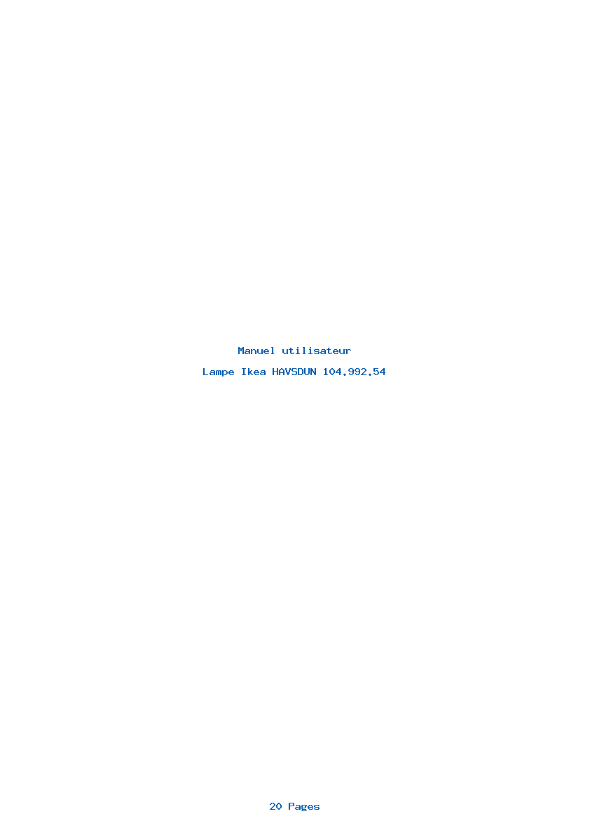 Page 1 de la notice Manuel utilisateur Ikea HAVSDUN 104.992.54