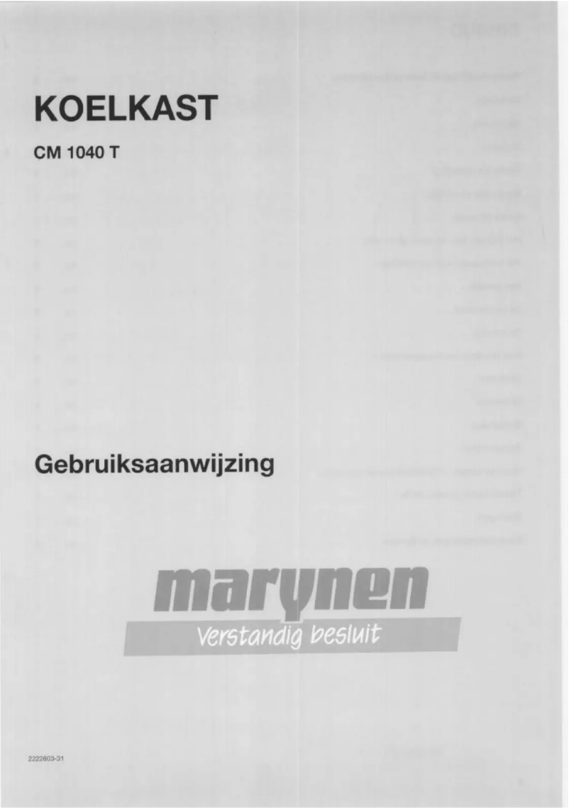 Page 1 de la notice Manuel utilisateur Marynen CM 1040 T