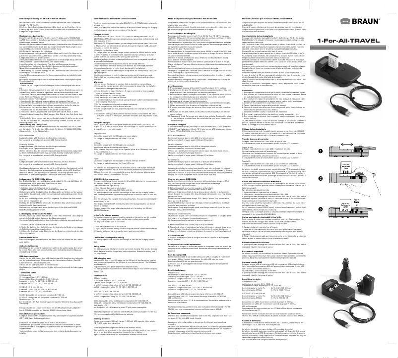 Page 1 de la notice Manuel utilisateur Braun 1-For-All-TRAVEL