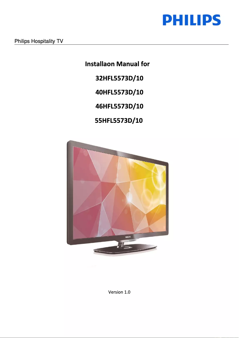 Page n°1 - Guide d'installation Philips 40HFL5573D