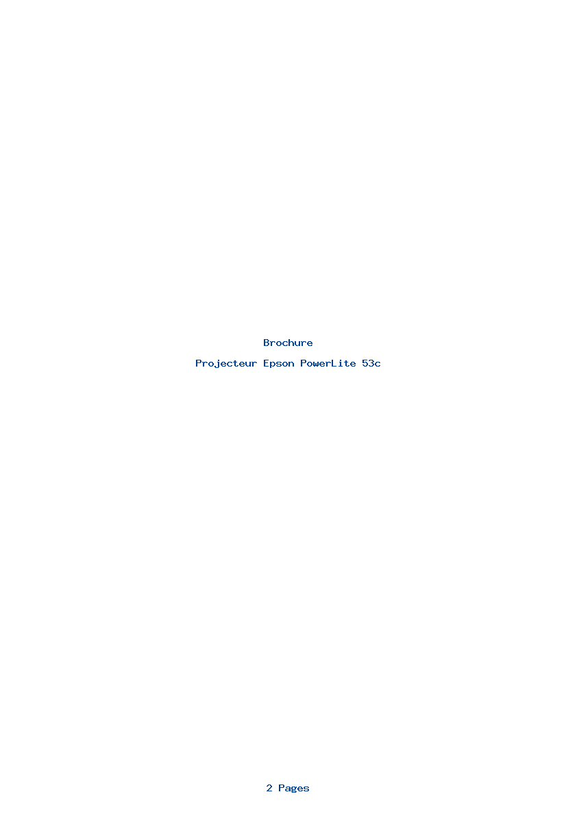 Page 1 de la notice Brochure Epson PowerLite 53c