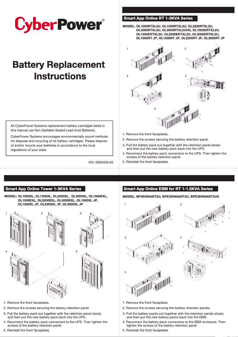 Page 1 de la notice Manuel utilisateur CyberPower RB1290X6A