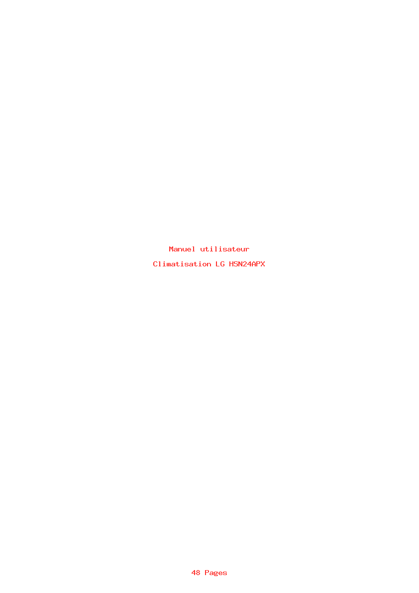 Page 1 de la notice Manuel utilisateur LG HSN24APX