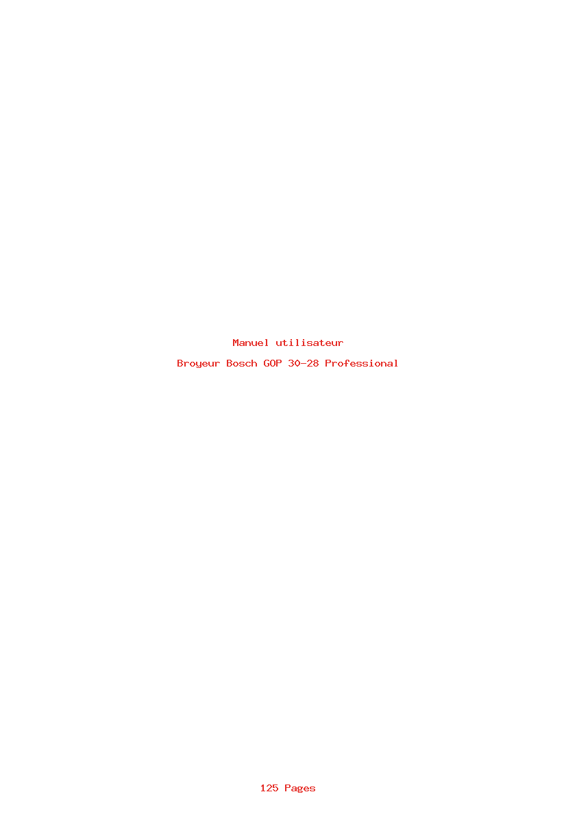 Page 1 de la notice Manuel utilisateur Bosch GOP 30-28 Professional