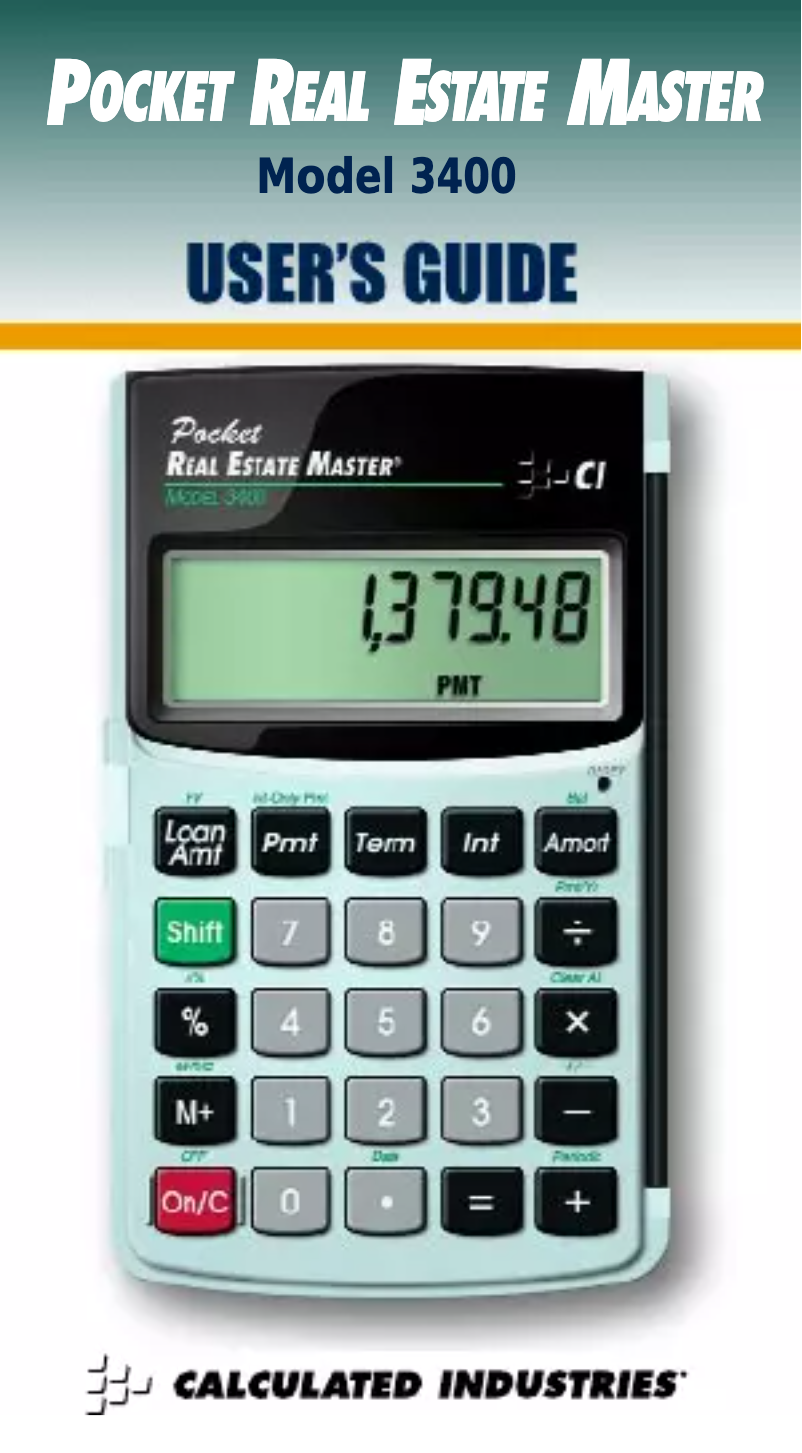 Página 1 del manual Manual de usuario Calculated Industries Real Estate Master