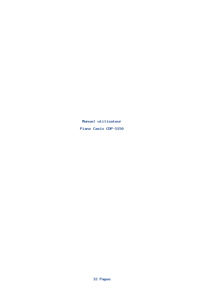 Page 1 de la notice Manuel utilisateur Casio CDP-S150