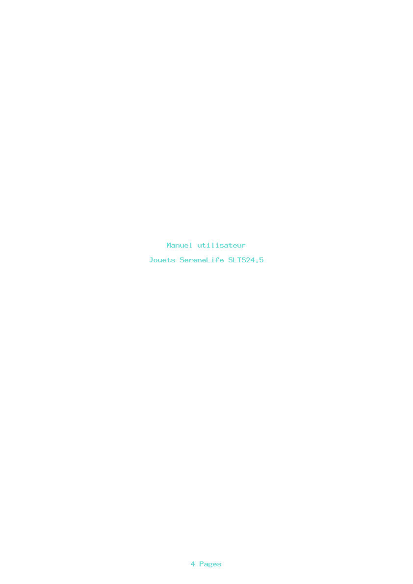 Page 1 de la notice Manuel utilisateur SereneLife SLTS24.5