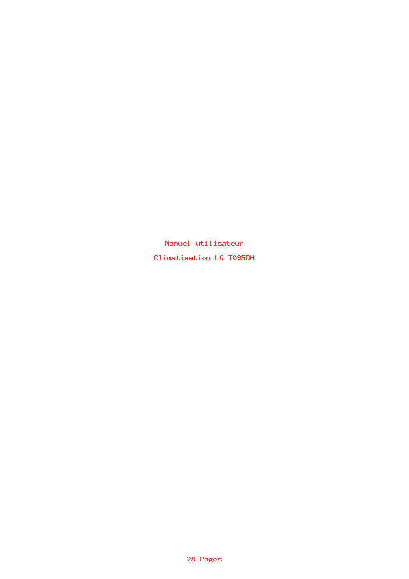 Page 1 de la notice Manuel utilisateur LG T09SDH