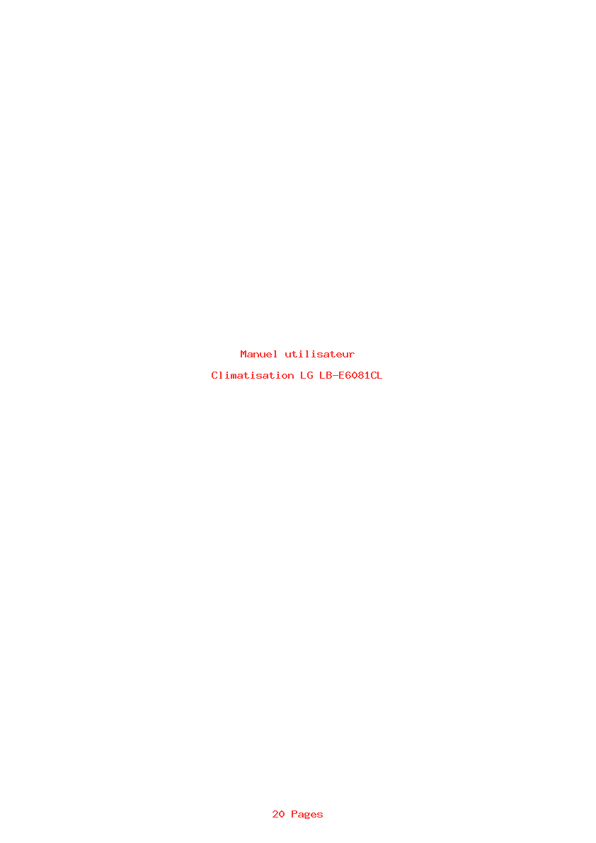 Page 1 de la notice Manuel utilisateur LG LB-E6081CL