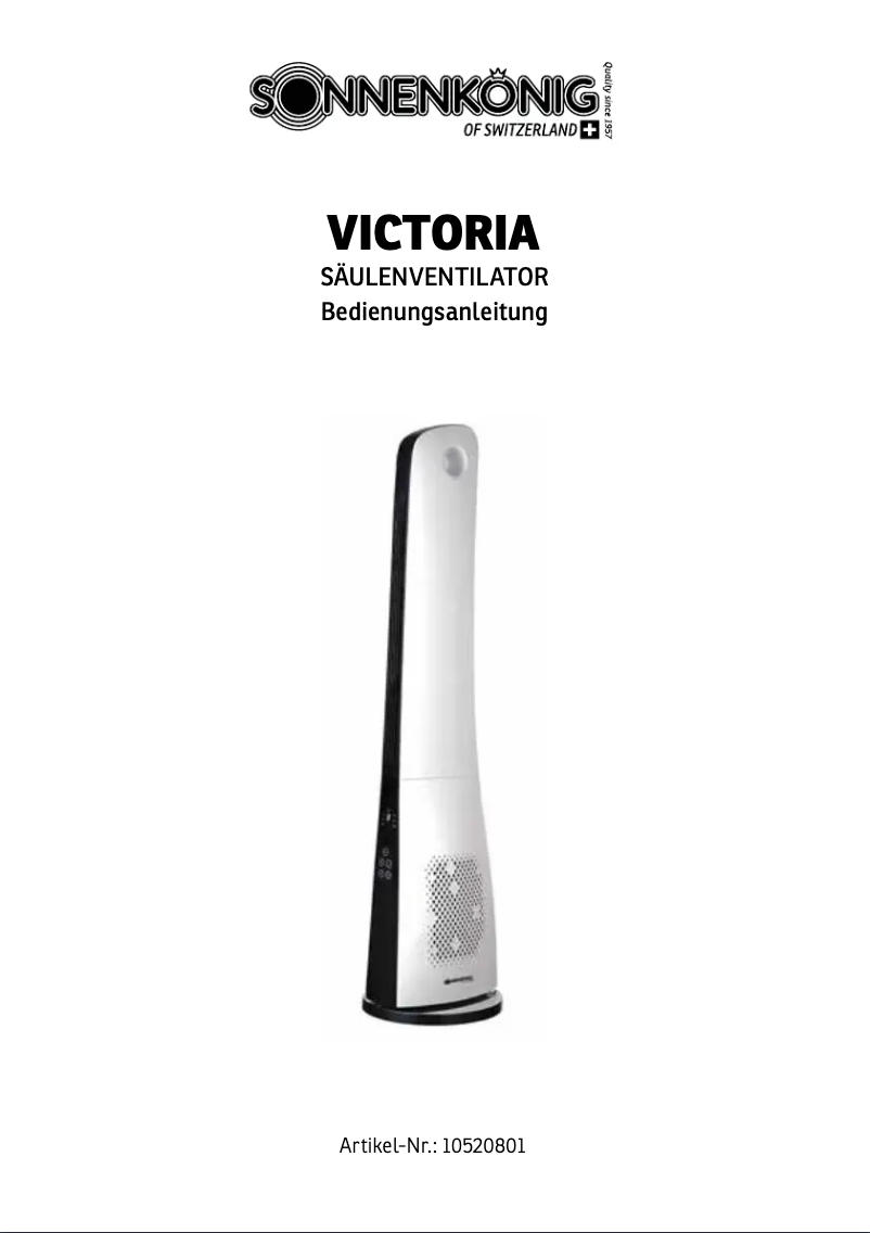 Page 1 de la notice Manuel utilisateur Sonnenkönig Victoria