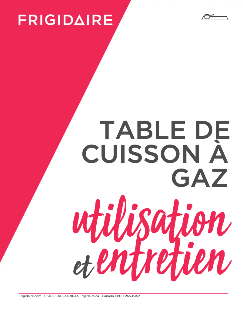 Page 1 de la notice Manuel utilisateur Frigidaire FCCG3627AS