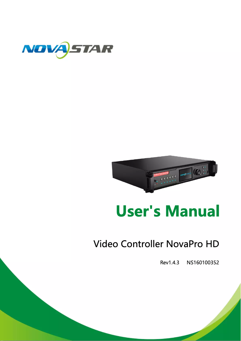 Página 1 del manual Manual de usuario NovaStar NovaPro HD