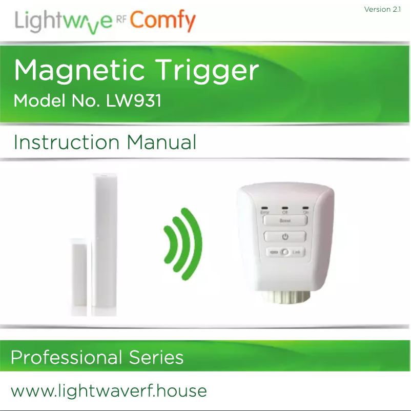 Page 1 de la notice Manuel utilisateur Lightwave Magnetic Trigger LW931