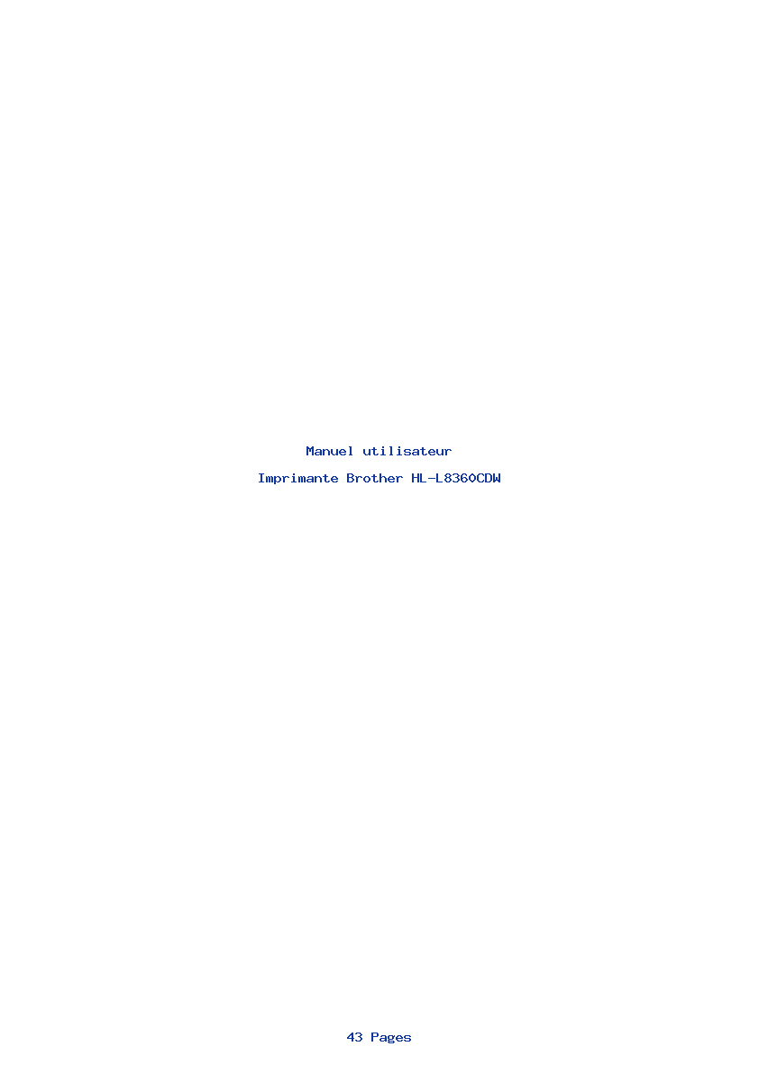 Page 1 de la notice Manuel utilisateur Brother HL-L8360CDW