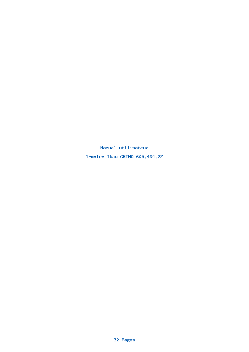 Page 1 de la notice Manuel utilisateur Ikea GRIMO 605.464.27