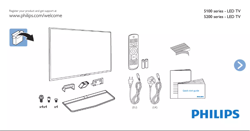 Página 1 del manual Guía de inicio rápido Philips 5000 series 42PFK5199