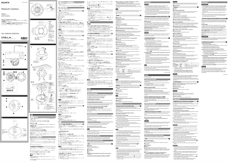 Page 1 de la notice Manuel utilisateur Sony SNC-EM602RC