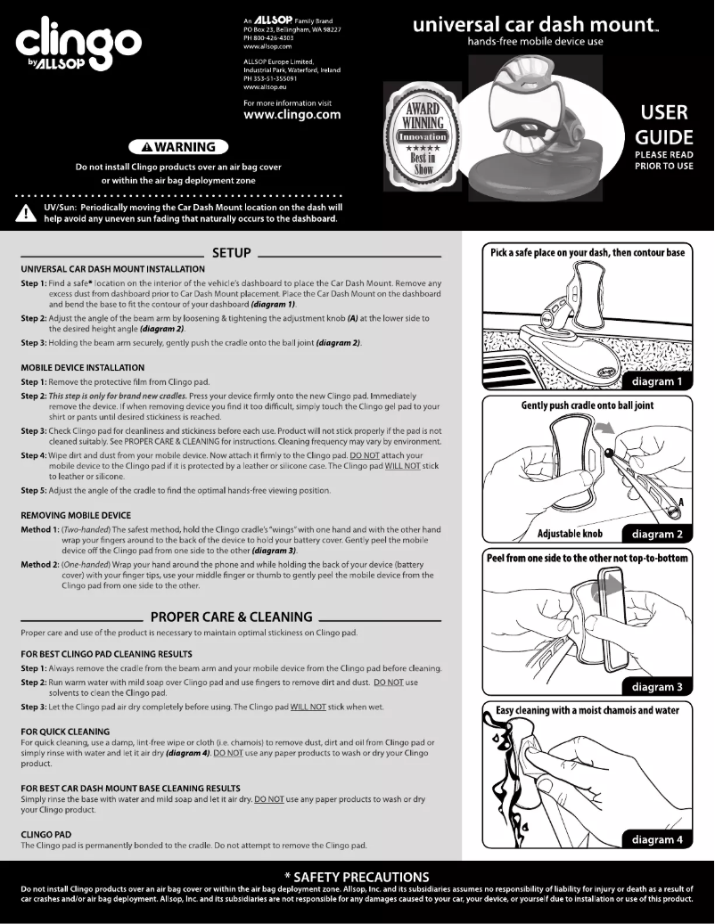 Page 1 de la notice Manuel utilisateur Clingo Dash