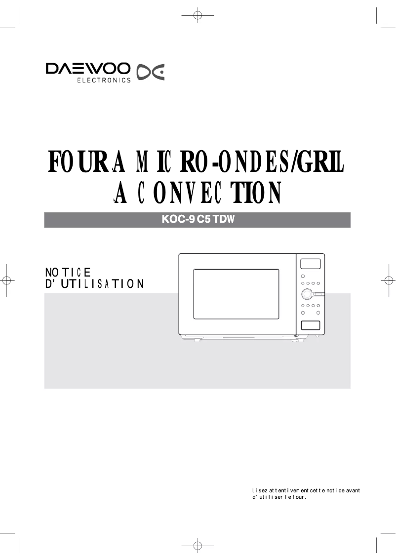Page 1 de la notice Manuel utilisateur Daewoo KOC-9C5TDW