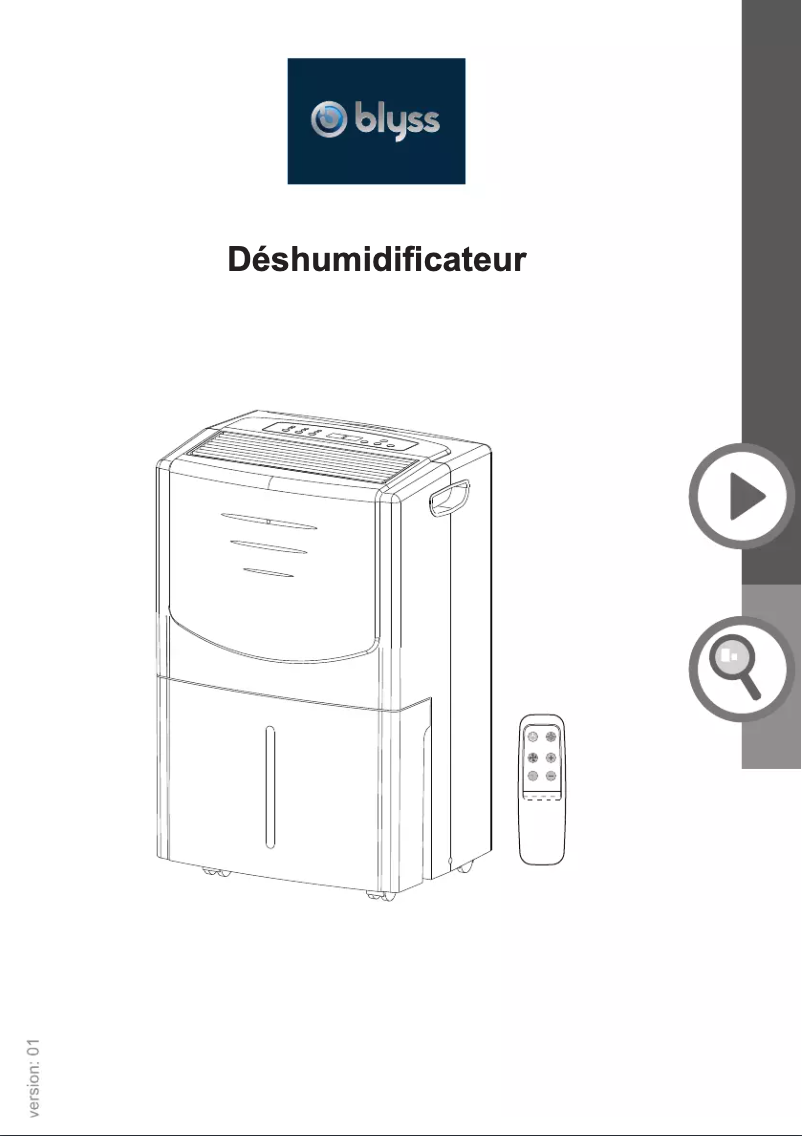 Page 1 de la notice Manuel utilisateur Blyss WDH-735ECH-30R