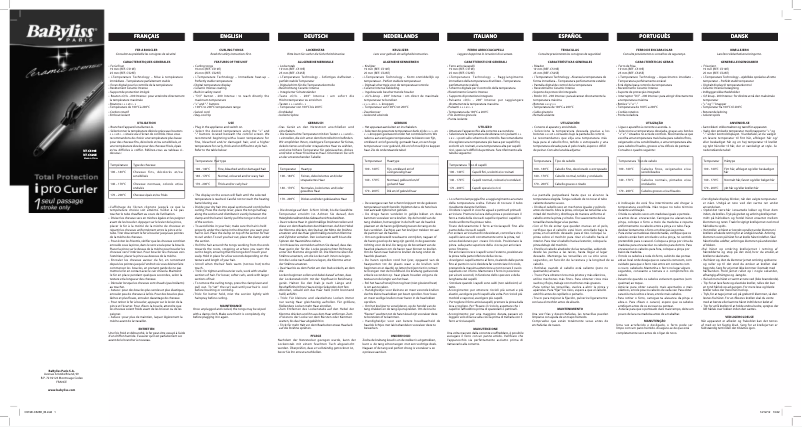Page 1 de la notice Manuel utilisateur BaByliss iPro C519E