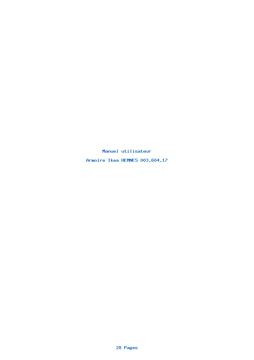 Page 1 de la notice Manuel utilisateur Ikea HEMNES 003.604.17