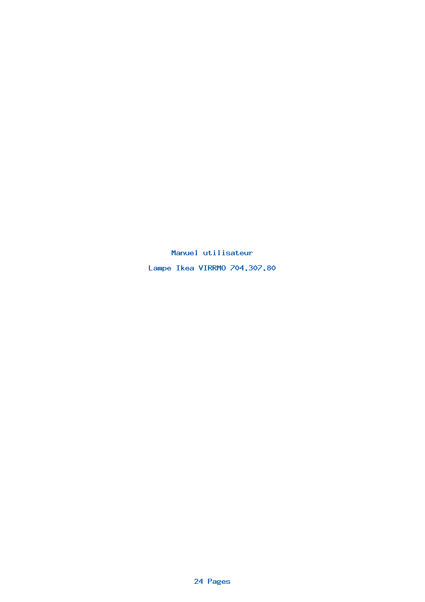 Page 1 de la notice Manuel utilisateur Ikea VIRRMO 704.307.80