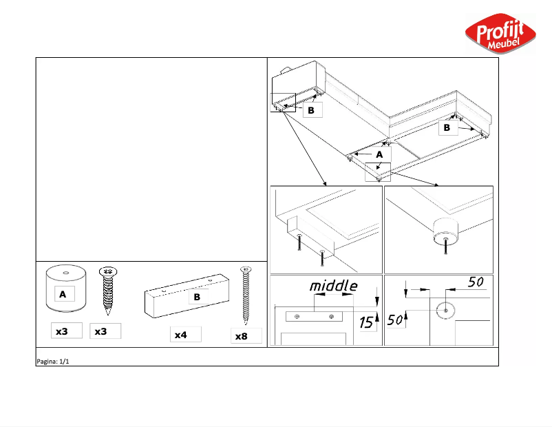 Page 1 de la notice Manuel utilisateur Profijt Meubel Norman