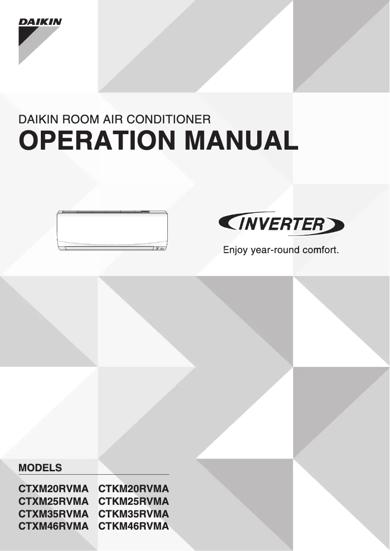 Page 1 de la notice Manuel utilisateur Daikin CTXM25RVMA