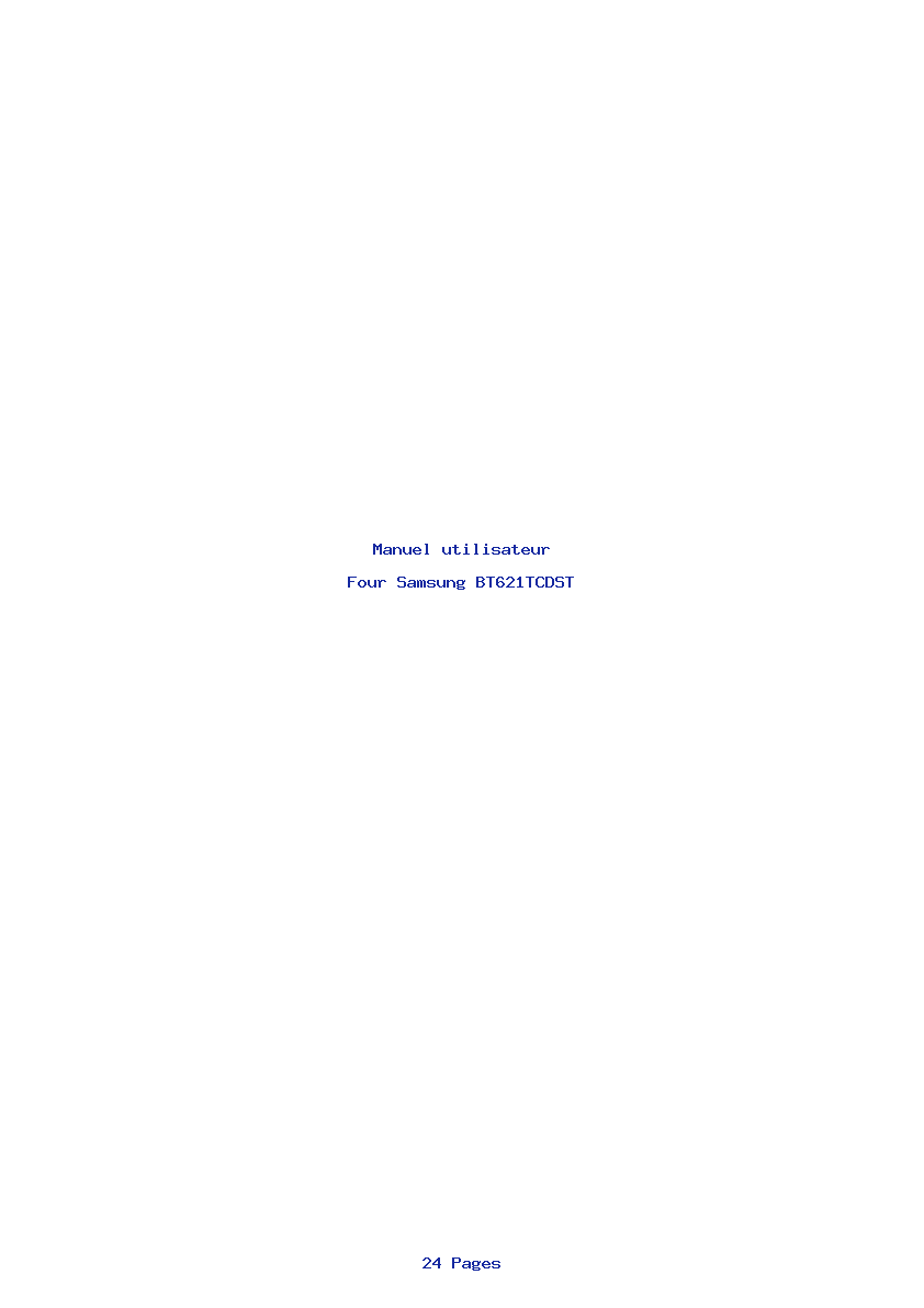 Page 1 de la notice Manuel utilisateur Samsung BT621TCDST