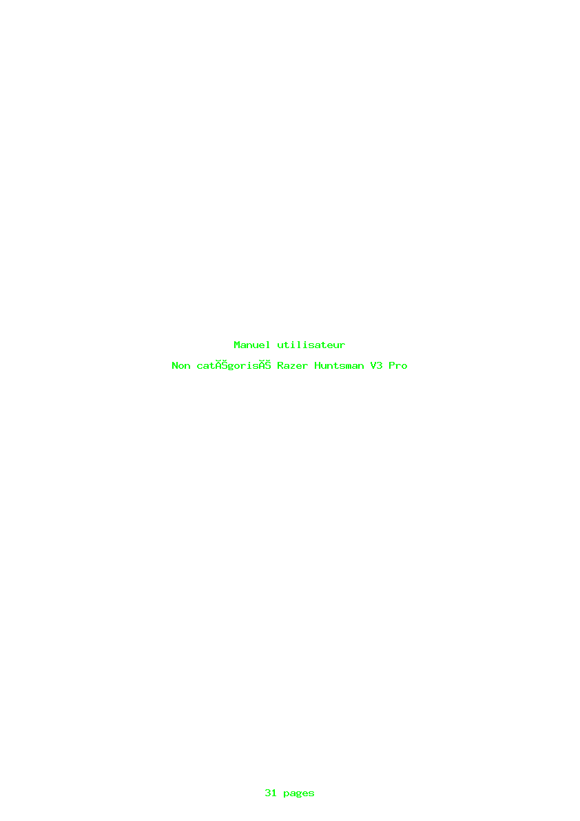 Page 1 de la notice Manuel utilisateur Razer Huntsman V3 Pro