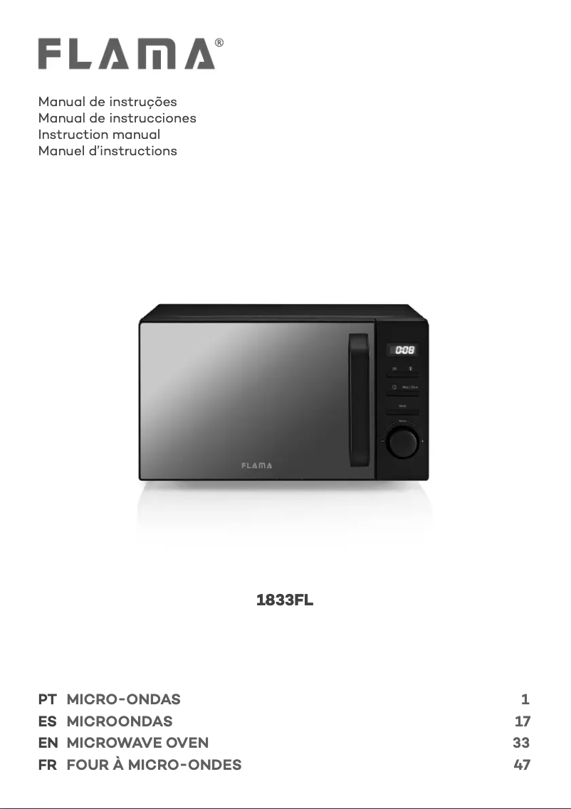 Page 1 de la notice Manuel utilisateur Flama 1833FL