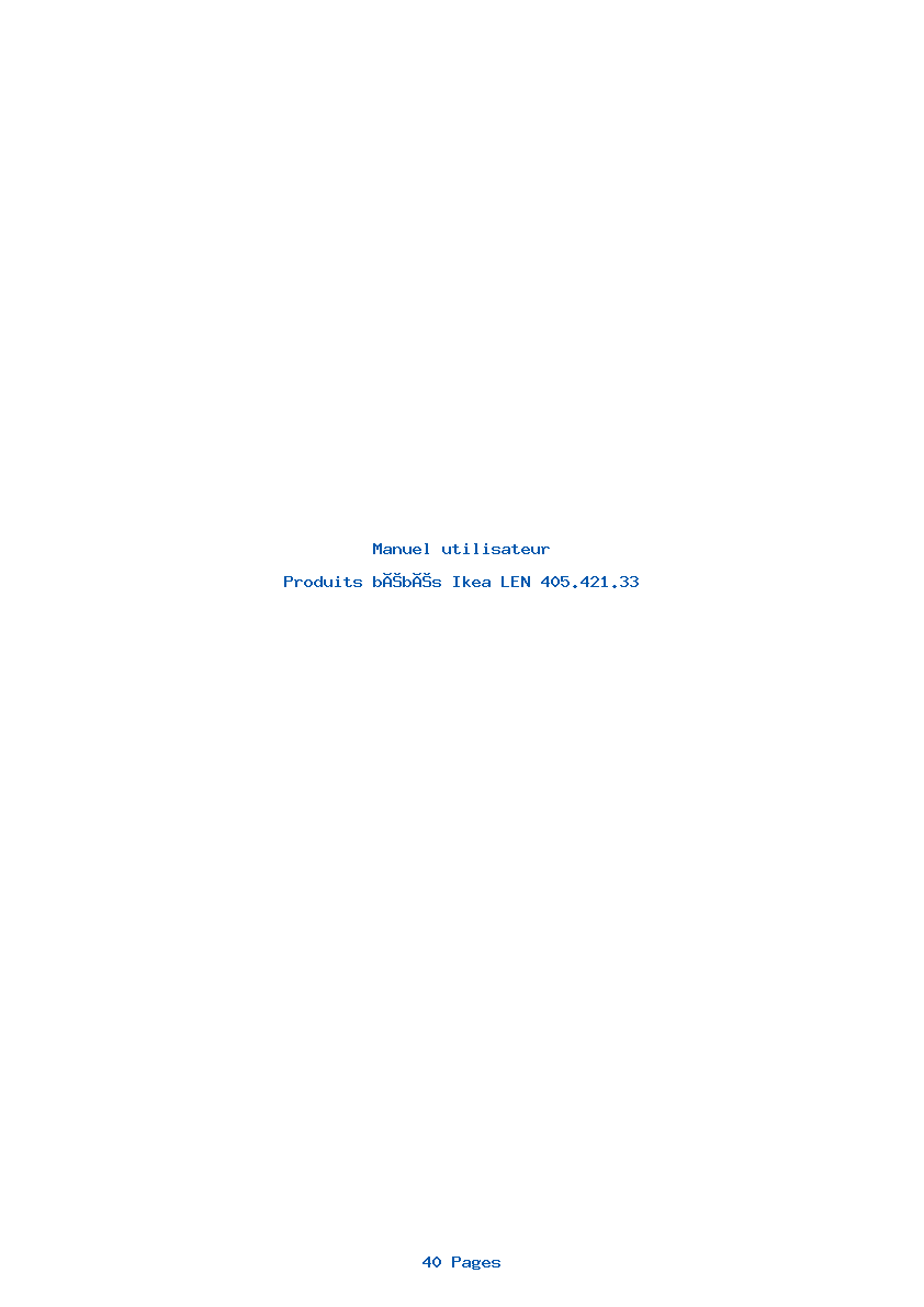 Page 1 de la notice Manuel utilisateur Ikea LEN 405.421.33