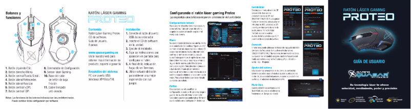 Page 1 de la notice Manuel utilisateur Gaming Quasar Proteo