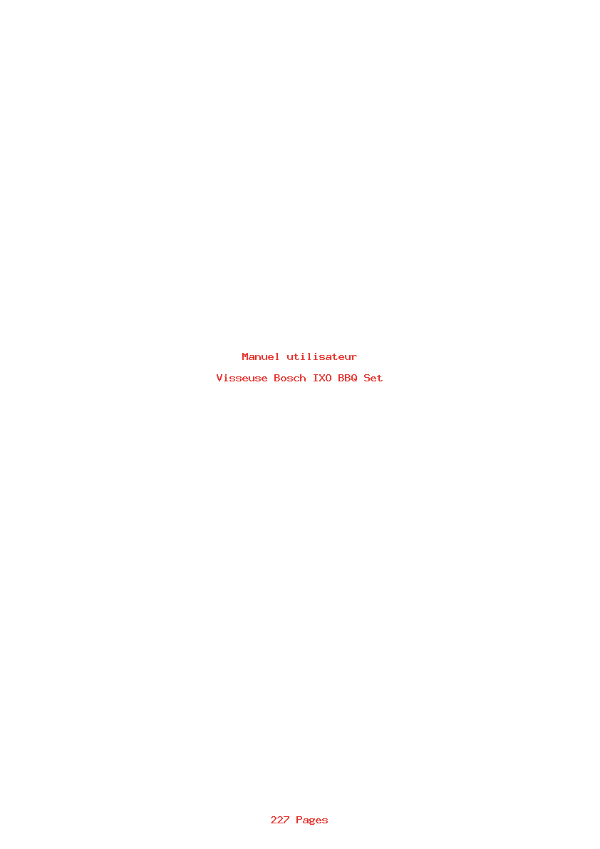 Page 1 de la notice Manuel utilisateur Bosch IXO BBQ Set