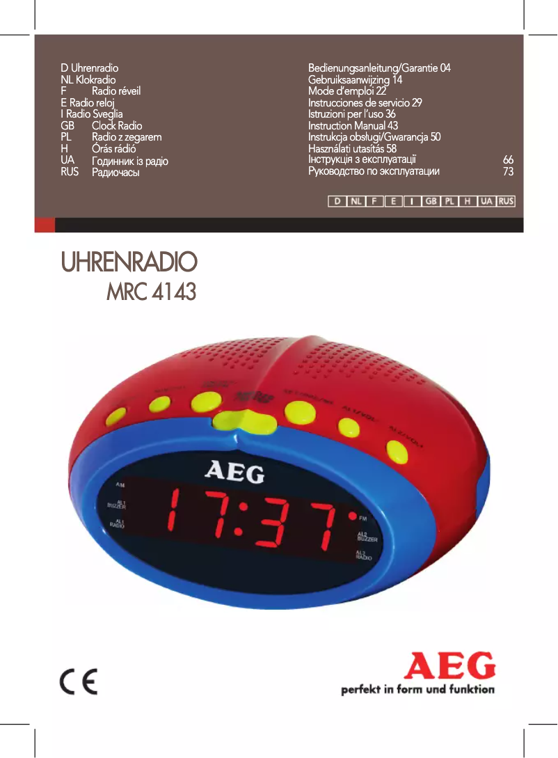 Page 1 de la notice Manuel utilisateur AEG MRC 4143