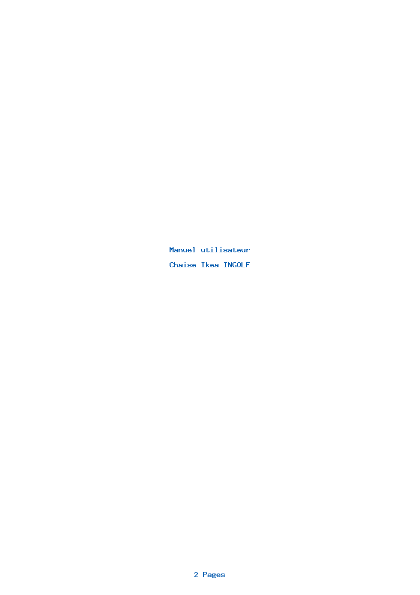 Page 1 de la notice Manuel utilisateur Ikea INGOLF